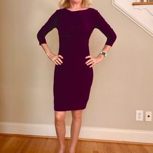 American Living Size 2 Deep Purple 3/4 Sleeve Dress